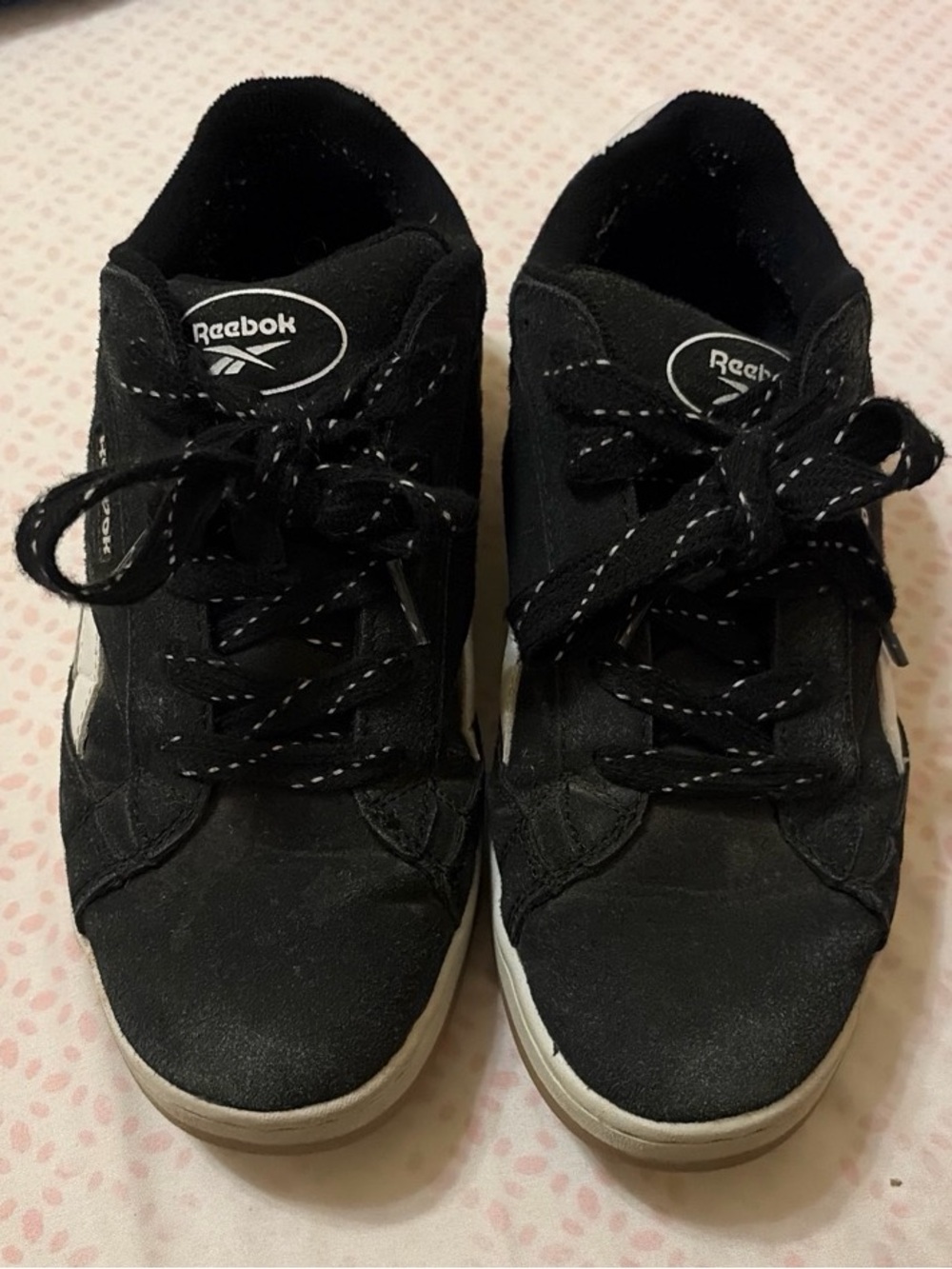 Reebok Kids Black and White Lace-Up Sneakers